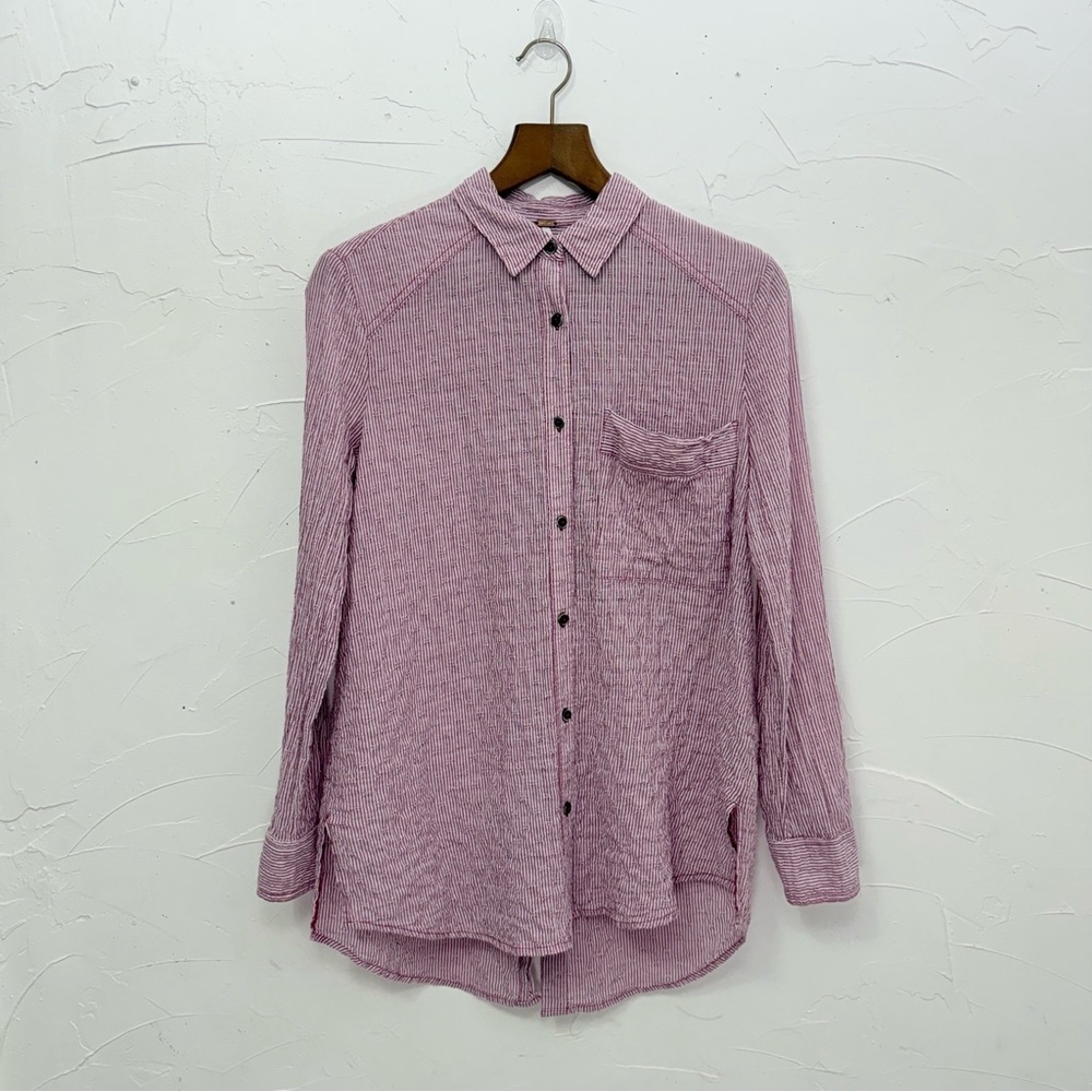 Free People No Limits Stripe Stretch
Cotton Shirt - Picture 9 of 16